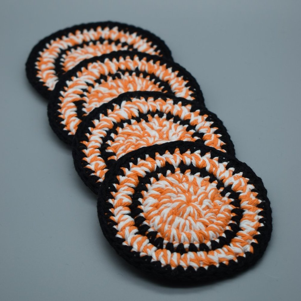 Handcrafted Crochet Fall Coasters Set of Four